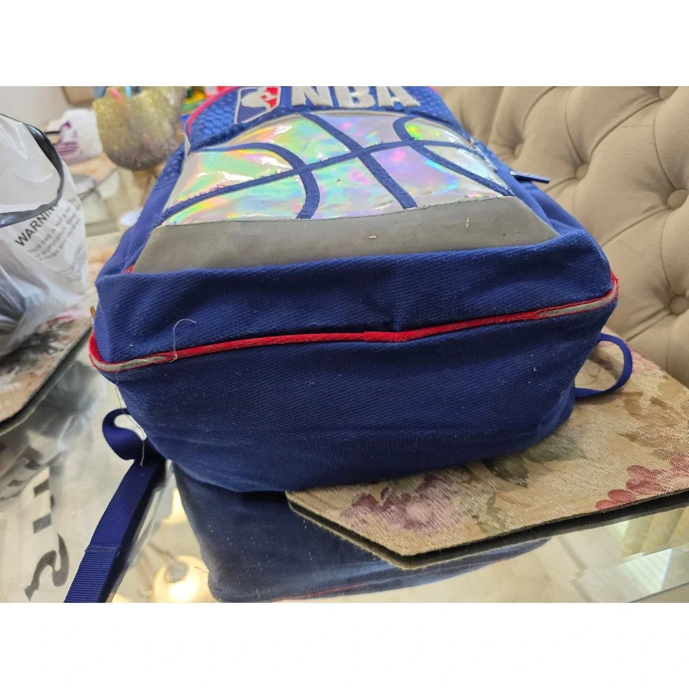 Activ New NBA Basketball Backpack Blue Red Holographic Kids School Bag